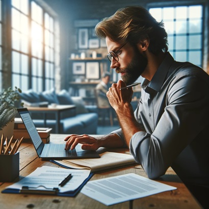 Candidate writing resume